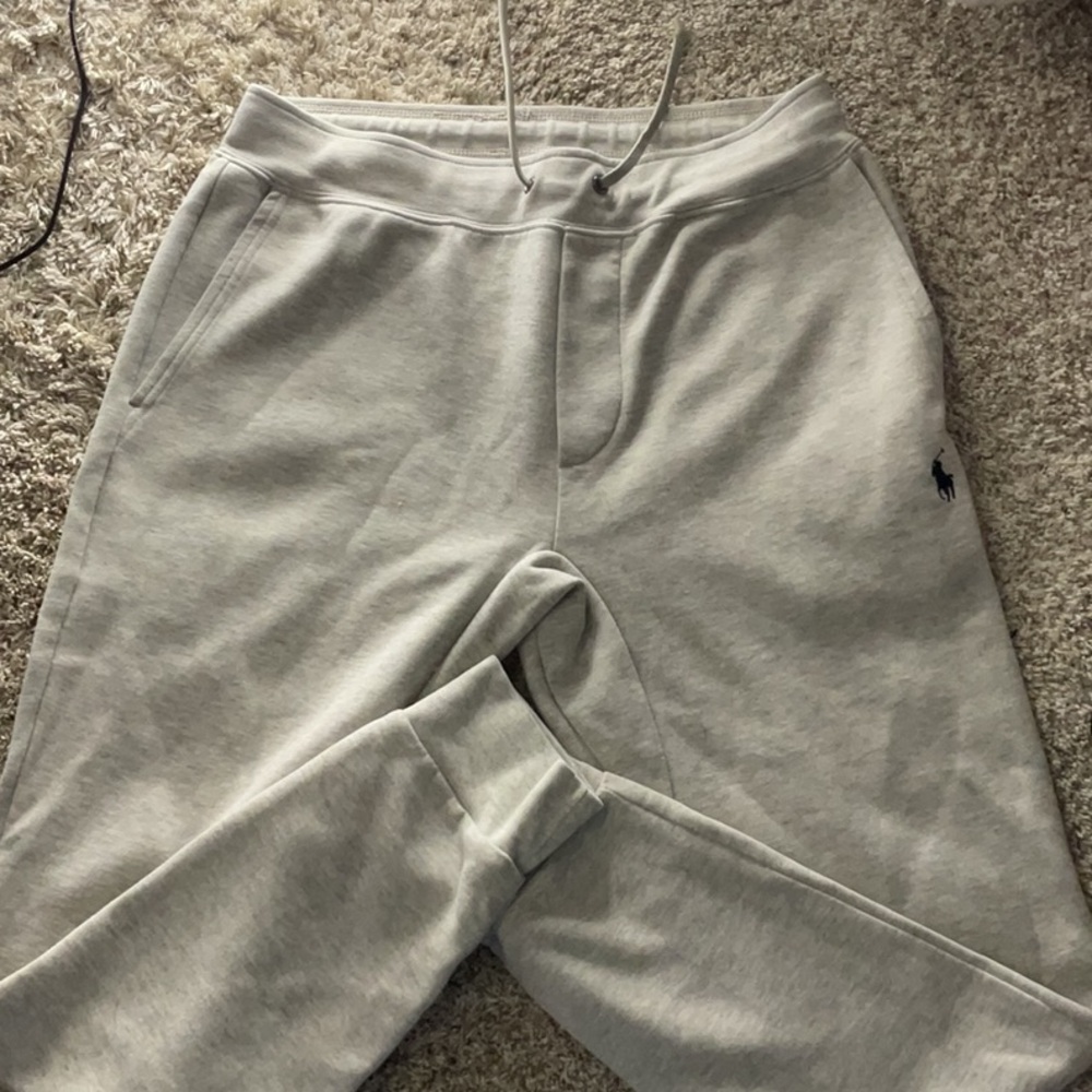 Mens Gray Polo Sweatpants
